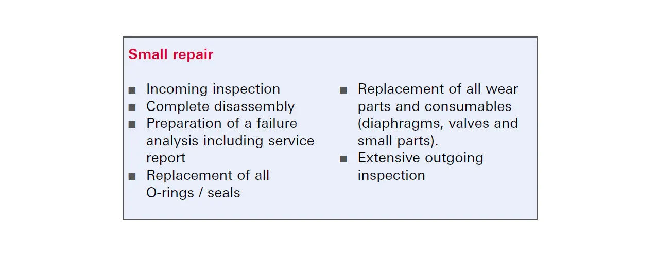 Service Portfolio Diaphragm Pumps Repair