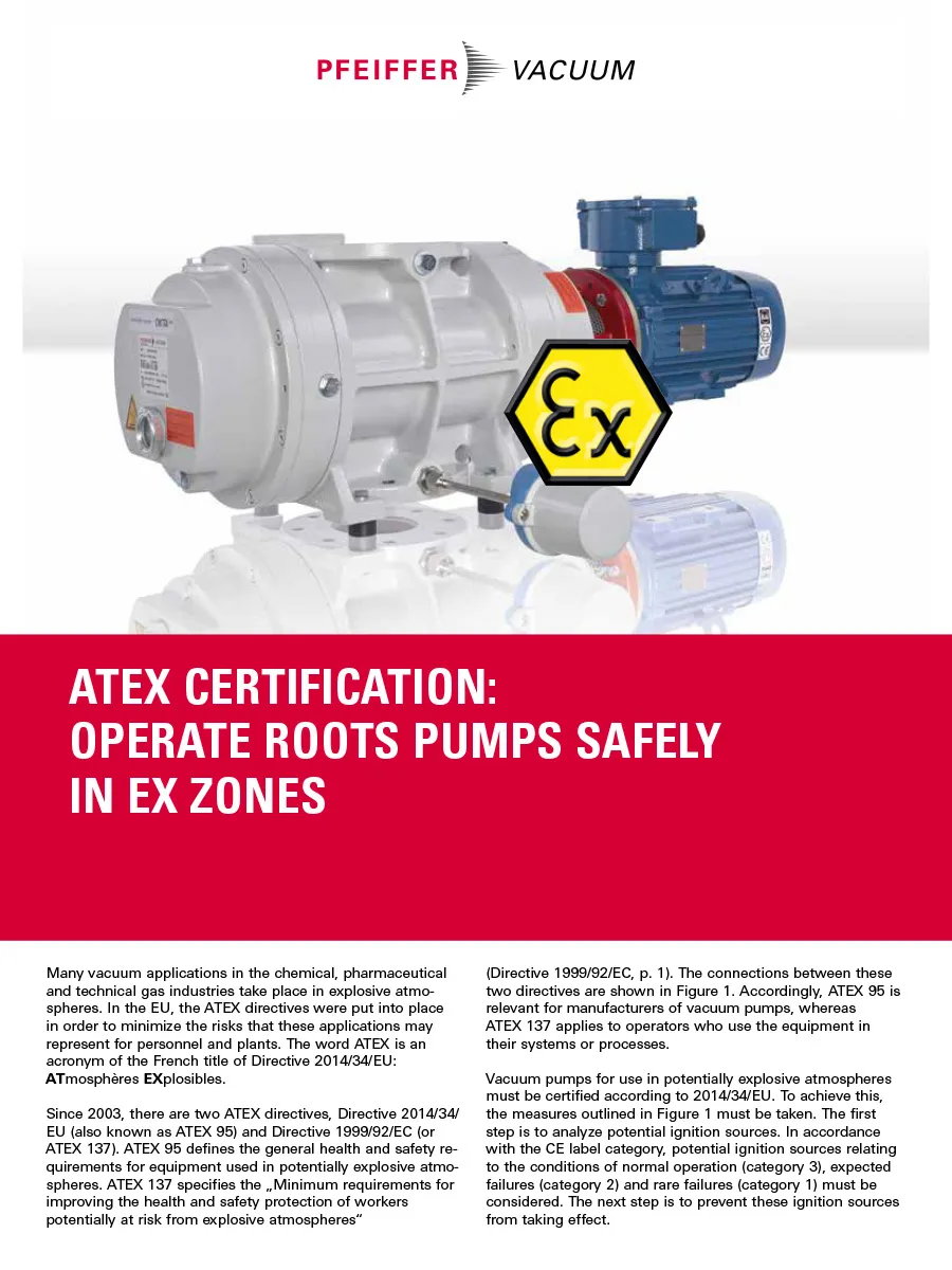 Atex Certified Roots Pumps Pw0038pen