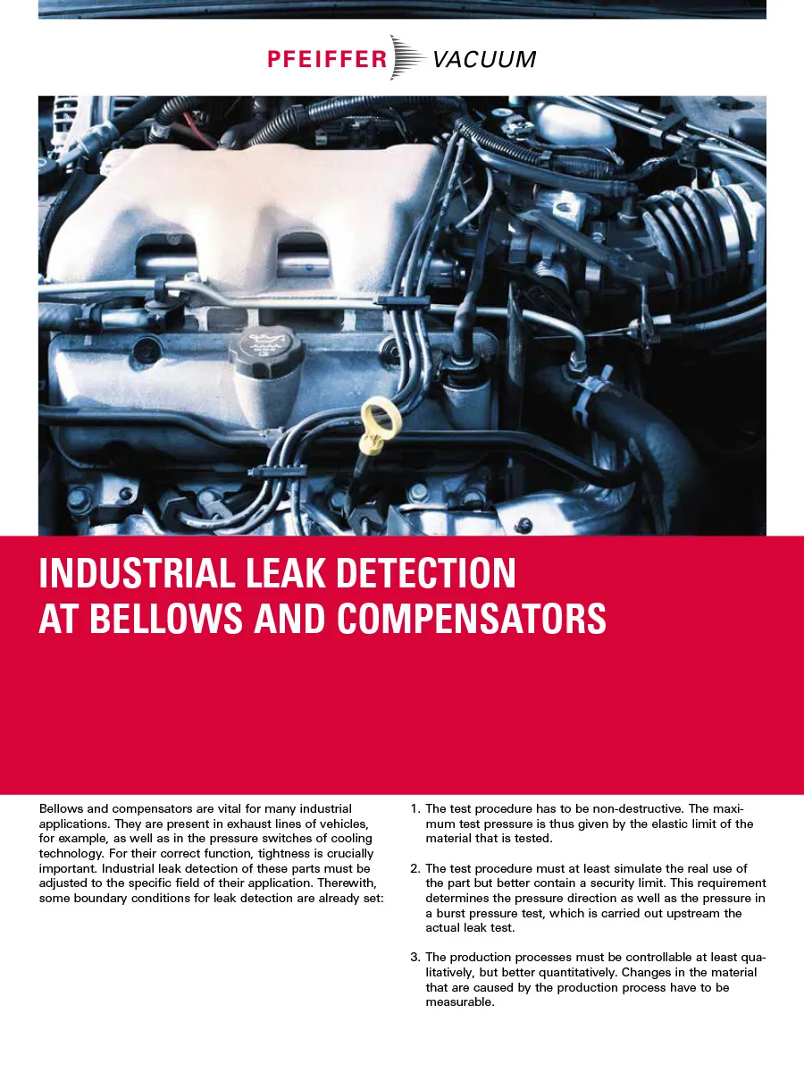 Industrial Leak Detection At Bellows And Compensators Pi0422pen