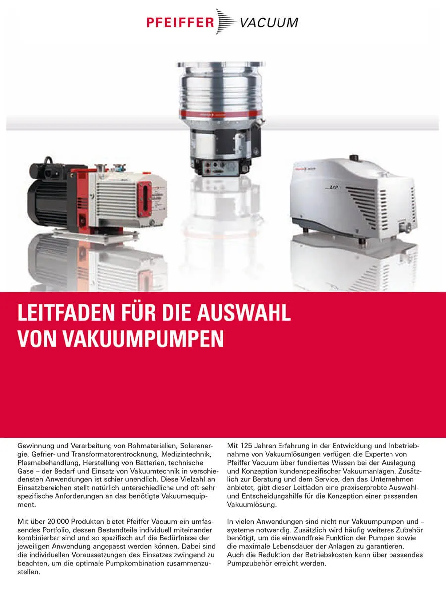 Auswahl Von Vakuumpumpen Pi0402pde