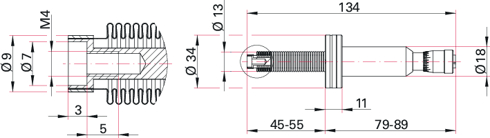 Bellows-sealed precision slideway, manual, fine, DN 16 CF