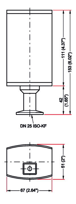 IMR 265, high-pressure hot cathode, DN 25 ISO-KF