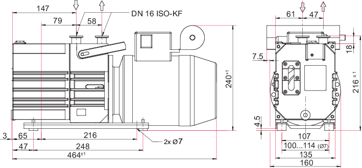 Duo 5 M，单相电机，95 – 120 V，50 Hz | 105 – 120 V，60 Hz