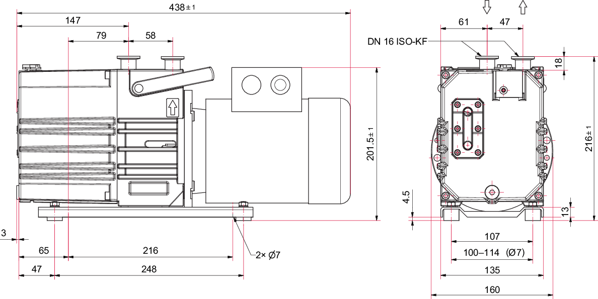 Duo 5 M, 3-Phasenmotor, 220 – 240/380 – 420 V, 50 Hz | 250 – 277/440 – 480 V, 60 Hz