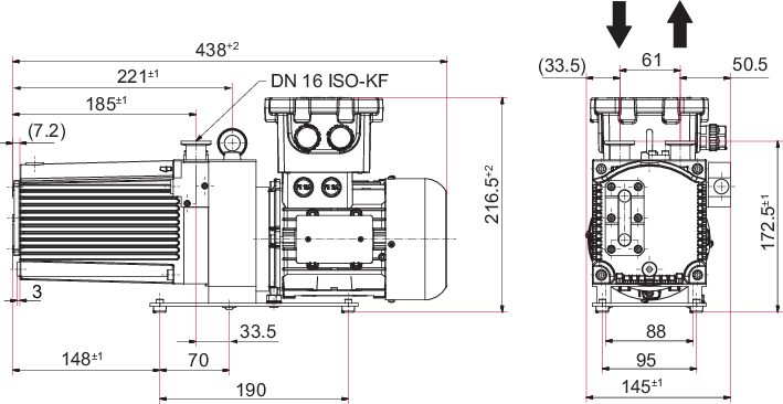 Duo 11 ATEX, 3-phase motor, 230/400 V, 50 Hz | 265/460 V, 60 Hz