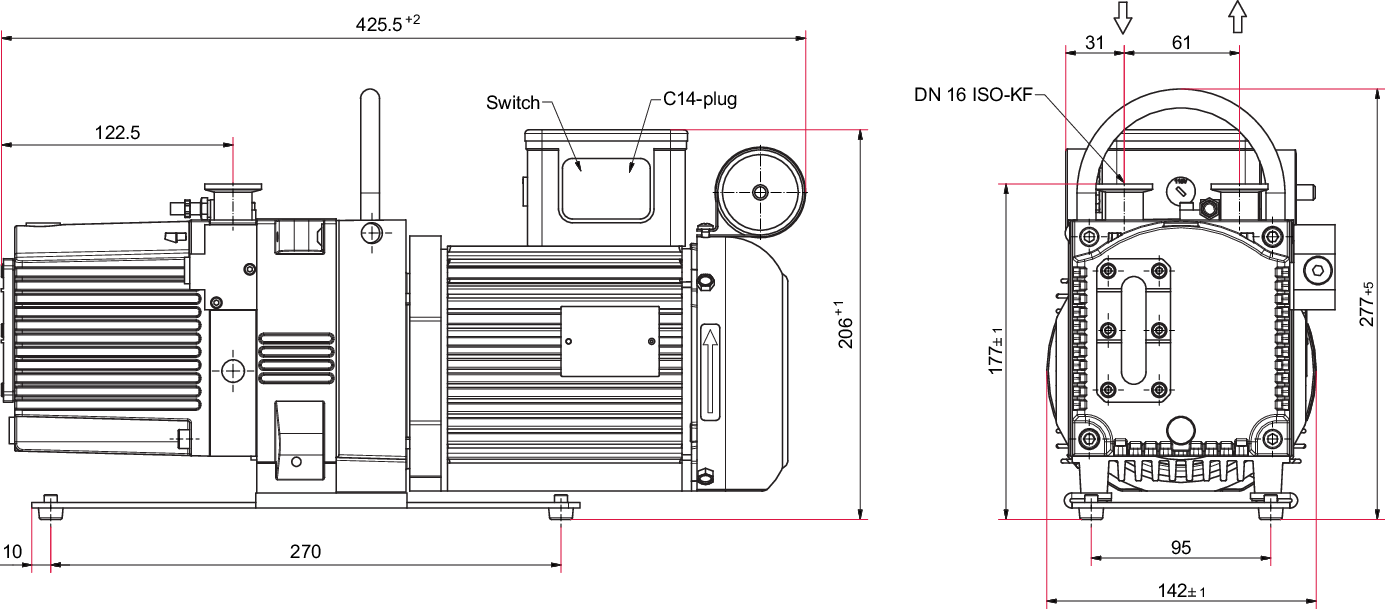 Duo 3 MC, 1-Phasemotor, 115/230 V, 50/60 Hz