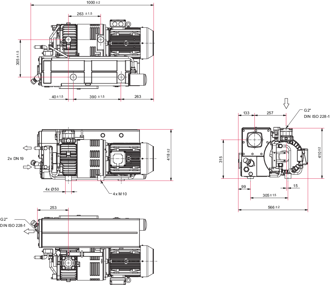 Hena 201 R, 3-phase motor, 190 – 200/220 – 230/380 – 400 V, 50 Hz | 208/220/230/440/460 V, 60 Hz