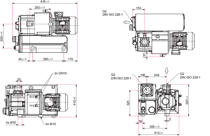 Hena 202, 3-Phasenmotor, 190 – 200/380 – 400 V, 50 Hz | 208/220/230/440/460 V, 60 Hz