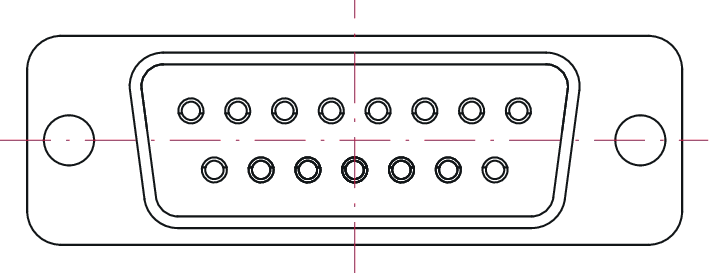 Stecker für D-Sub, Atmosphäre, inkl. 15 Pins, female