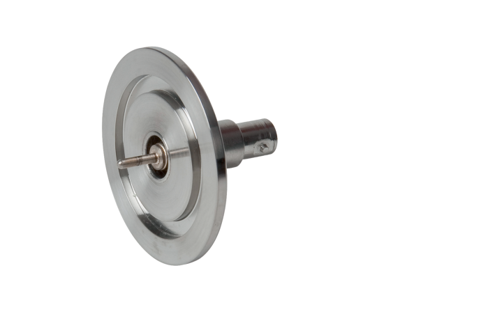 Coaxial feedthrough, flanged, MHV, grounded shield, DN 40 ISO-KF