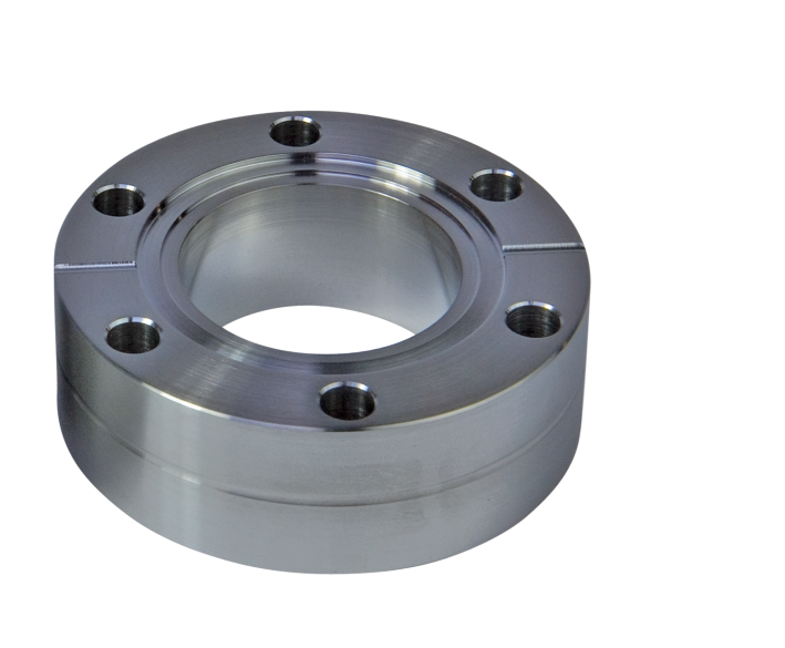 Spacer flange with bore holes, stainless steel 304L, DN 100 CF