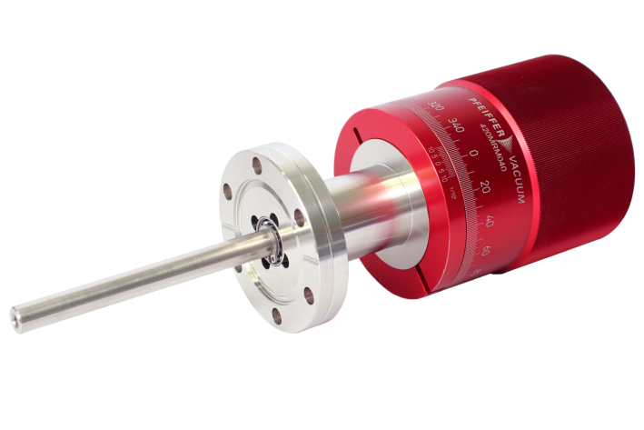 Magnetically coupled rotary feedthrough, manual, DN 40 CF