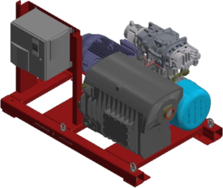 CombiLine RU 1102，配 Hena 401 单级旋片泵和 HiLobe 1302 罗茨泵