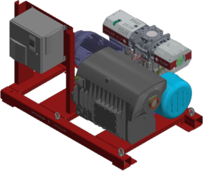 CombiLine RU 1654，配 Hena 401 单级旋片泵和 HiLobe 2104 罗茨泵