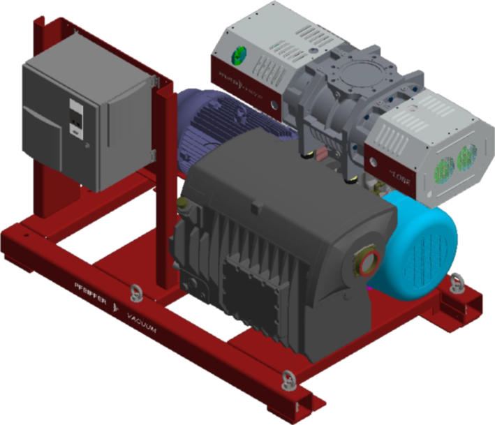 CombiLine RU 3404，配 Hena 401 单级旋片泵和 HiLobe 4504 罗茨泵