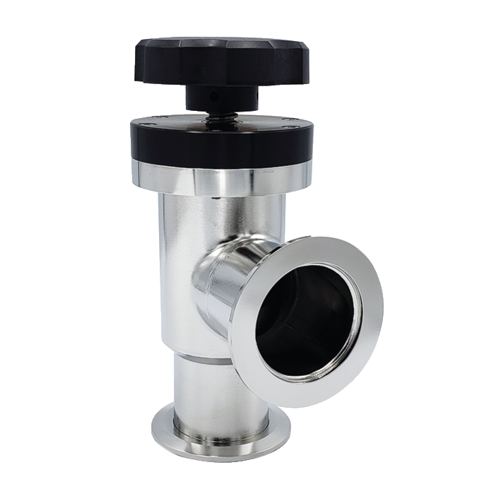 HV angle valve, DN 25 ISO-KF, manually operated, 304/FKM, ''A''-dim. 50 mm
