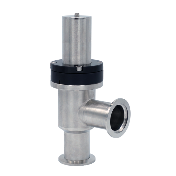 HV angle valve, DN 50 ISO-KF, pneumatic, 304/FKM, “A”-dim. 70 mm