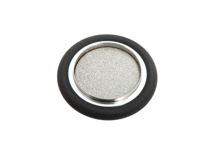 Centering ring with sintered metal filter, 0,02 mm pore size, stainless steel, FKM, DN 10 ISO-KF