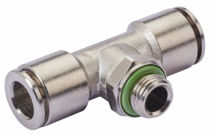 1/8” 螺纹插入式 T 型管件，含用于软管接头的密封件（8/6 mm）